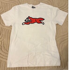 Icecream Mens Running Dog Graphic T-Shirt White Red Large Streetwear Tee